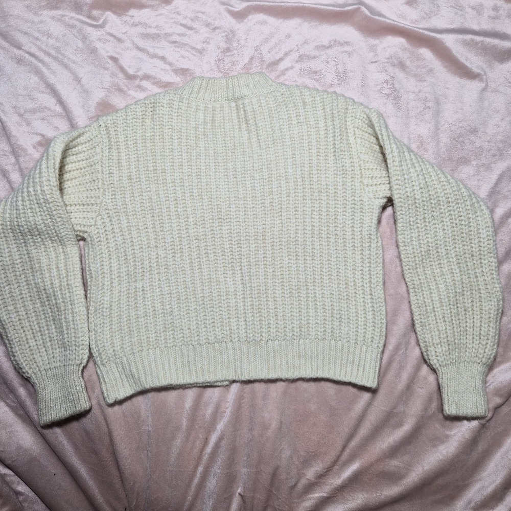 ZARA Womens Chunky Knit Sweater Sz Small Button Down Oversized - Picture 3 of 11